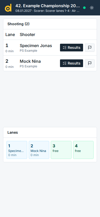 Helferseite des Warners auf einem
Handy